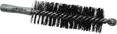 Schaefer Brush - 4-1/2" Brush Length, 1-1/2" Diam, Double Stem, Double Spiral Tube Brush - 7-1/2" Long, Tempered Steel Wire, 1/4" NPT Male Connection - Exact Tooling