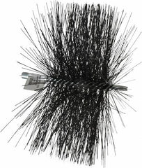 Schaefer Brush - 4-1/2" Brush Length, 11" Diam, Double Stem, Double Spiral Tube Brush - 7-1/2" Long, Tempered Steel Wire, 1/4" NPT Male Connection - Exact Tooling