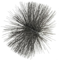 Schaefer Brush - 4-1/2" Brush Length, 12" Diam, Double Stem, Double Spiral Tube Brush - 7-1/2" Long, Tempered Steel Wire, 1/4" NPT Male Connection - Exact Tooling