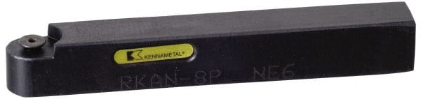 Kennametal - RKA, Neutral Cut, 0° Lead Angle, 1/2" Shank Height x 7/16" Shank Width, Negative Rake Indexable Turning Toolholder - 3-1/2" OAL, RD 8P Insert Compatibility, Series Kendex - Exact Tooling