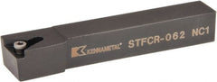 Kennametal - STFC, Right Hand Cut, 0° Lead Angle, 3/8" Shank Height x 3/8" Shank Width, Neutral Rake Indexable Turning Toolholder - 2-1/2" OAL, TC..21.5. Insert Compatibility, Series Screw-On - Exact Tooling