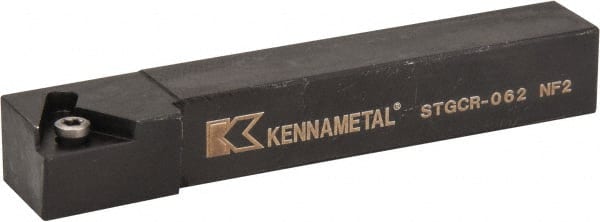 Kennametal - STGC, Right Hand Cut, 0° Lead Angle, 3/8" Shank Height x 3/8" Shank Width, Neutral Rake Indexable Turning Toolholder - 2-1/2" OAL, TC..21.5. Insert Compatibility, Series Screw-On - Exact Tooling