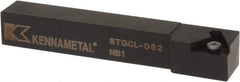 Kennametal - STGC, Left Hand Cut, 0° Lead Angle, 3/8" Shank Height x 3/8" Shank Width, Neutral Rake Indexable Turning Toolholder - 2-1/2" OAL, TC..21.5. Insert Compatibility, Series Screw-On - Exact Tooling