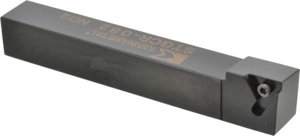 Kennametal - STGC, Right Hand Cut, 0° Lead Angle, 1/2" Shank Height x 1/2" Shank Width, Neutral Rake Indexable Turning Toolholder - 3-1/2" OAL, TC..21.5. Insert Compatibility, Series Screw-On - Exact Tooling
