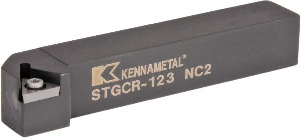 Kennametal - STGC, Right Hand Cut, 0° Lead Angle, 3/4" Shank Height x 3/4" Shank Width, Neutral Rake Indexable Turning Toolholder - 4-1/2" OAL, TC..32.5. Insert Compatibility, Series Screw-On - Exact Tooling
