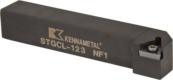 Kennametal - STGC, Left Hand Cut, 0° Lead Angle, 3/4" Shank Height x 3/4" Shank Width, Neutral Rake Indexable Turning Toolholder - 4-1/2" OAL, TC..32.5. Insert Compatibility, Series Screw-On - Exact Tooling