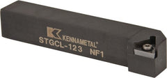 Kennametal - STGC, Left Hand Cut, 0° Lead Angle, 3/4" Shank Height x 3/4" Shank Width, Neutral Rake Indexable Turning Toolholder - 4-1/2" OAL, TC..32.5. Insert Compatibility, Series Screw-On - Exact Tooling
