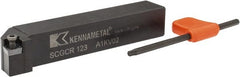 Kennametal - SCGC, Right Hand Cut, 0° Lead Angle, 3/4" Shank Height x 3/4" Shank Width, Neutral Rake Indexable Turning Toolholder - 4-1/2" OAL, CP..32.5. Insert Compatibility, Series Screw-On - Exact Tooling