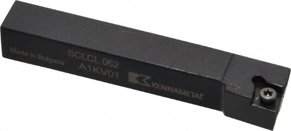 Kennametal - SCLC, Left Hand Cut, 5° Lead Angle, 3/8" Shank Height x 3/8" Shank Width, Neutral Rake Indexable Turning Toolholder - 2-1/2" OAL, CC..21.5. Insert Compatibility, Series Screw-On - Exact Tooling