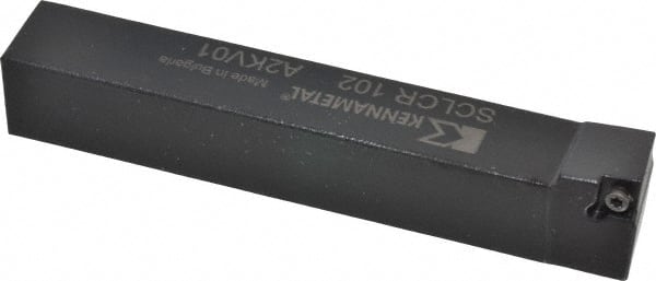 Kennametal - SCLC, Right Hand Cut, 5° Lead Angle, 5/8" Shank Height x 5/8" Shank Width, Neutral Rake Indexable Turning Toolholder - 4" OAL, CC..21.5. Insert Compatibility, Series Screw-On - Exact Tooling