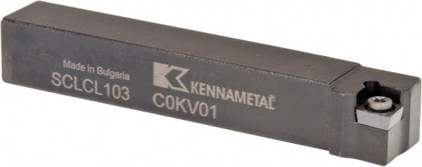 Kennametal - SCLC, Left Hand Cut, 5° Lead Angle, 5/8" Shank Height x 5/8" Shank Width, Neutral Rake Indexable Turning Toolholder - 4" OAL, CC..32.5. Insert Compatibility, Series Screw-On - Exact Tooling
