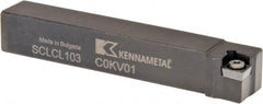 Kennametal - SCLC, Left Hand Cut, 5° Lead Angle, 5/8" Shank Height x 5/8" Shank Width, Neutral Rake Indexable Turning Toolholder - 4" OAL, CC..32.5. Insert Compatibility, Series Screw-On - Exact Tooling