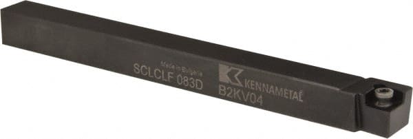 Kennametal - SCLC, Left Hand Cut, 5° Lead Angle, 1/2" Shank Height x 1/2" Shank Width, Neutral Rake Indexable Turning Toolholder - 6" OAL, CC..32.5. Insert Compatibility, Series Screw-On - Exact Tooling