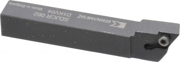 Kennametal - SDJC, Right Hand Cut, 3° Lead Angle, 3/8" Shank Height x 3/8" Shank Width, Neutral Rake Indexable Turning Toolholder - 2-1/2" OAL, DC..21.5. Insert Compatibility, Series Screw-On - Exact Tooling