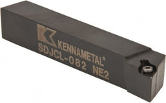 Kennametal - SDJC, Left Hand Cut, 3° Lead Angle, 1/2" Shank Height x 1/2" Shank Width, Neutral Rake Indexable Turning Toolholder - 3-1/2" OAL, DC..21.5. Insert Compatibility, Series Screw-On - Exact Tooling