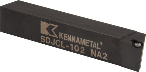 Kennametal - SDJC, Left Hand Cut, 3° Lead Angle, 5/8" Shank Height x 5/8" Shank Width, Neutral Rake Indexable Turning Toolholder - 4" OAL, DC..21.5. Insert Compatibility, Series Screw-On - Exact Tooling