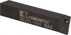 Kennametal - SDJC, Left Hand Cut, 3° Lead Angle, 5/8" Shank Height x 5/8" Shank Width, Neutral Rake Indexable Turning Toolholder - 4" OAL, DC..21.5. Insert Compatibility, Series Screw-On - Exact Tooling