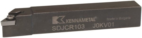 Kennametal - SDJC, Right Hand Cut, 3° Lead Angle, 5/8" Shank Height x 5/8" Shank Width, Neutral Rake Indexable Turning Toolholder - 4" OAL, DC..32.5. Insert Compatibility, Series Screw-On - Exact Tooling