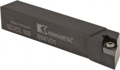 Kennametal - SDJC, Left Hand Cut, 3° Lead Angle, 5/8" Shank Height x 5/8" Shank Width, Neutral Rake Indexable Turning Toolholder - 4" OAL, DC..32.5. Insert Compatibility, Series Screw-On - Exact Tooling