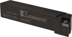 Kennametal - SDJC, Left Hand Cut, 3° Lead Angle, 3/4" Shank Height x 3/4" Shank Width, Neutral Rake Indexable Turning Toolholder - 4-1/2" OAL, DC..32.5. Insert Compatibility, Series Screw-On - Exact Tooling