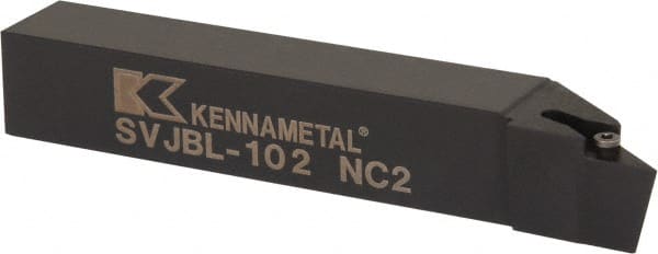 Kennametal - SVJB, Left Hand Cut, 3° Lead Angle, 5/8" Shank Height x 5/8" Shank Width, Neutral Rake Indexable Turning Toolholder - 4" OAL, VB..22. Insert Compatibility, Series Screw-On - Exact Tooling