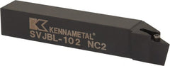 Kennametal - SVJB, Left Hand Cut, 3° Lead Angle, 5/8" Shank Height x 5/8" Shank Width, Neutral Rake Indexable Turning Toolholder - 4" OAL, VB..22. Insert Compatibility, Series Screw-On - Exact Tooling