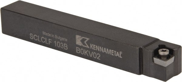 Kennametal - SCLC, Left Hand Cut, 5° Lead Angle, 5/8" Shank Height x 5/8" Shank Width, Neutral Rake Indexable Turning Toolholder - 4-1/2" OAL, CC..32.5. Insert Compatibility, Series Screw-On - Exact Tooling