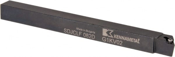 Kennametal - SDJC, Left Hand Cut, 3° Lead Angle, 1/2" Shank Height x 1/2" Shank Width, Neutral Rake Indexable Turning Toolholder - 6" OAL, DC..21.5. Insert Compatibility, Series Screw-On - Exact Tooling