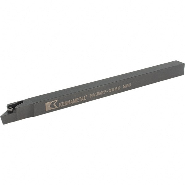 Kennametal - SVJB, Right Hand Cut, 3° Lead Angle, 3/8" Shank Height x 3/8" Shank Width, Neutral Rake Indexable Turning Toolholder - 6" OAL, VB..22. Insert Compatibility, Series Screw-On - Exact Tooling