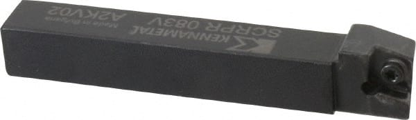 Kennametal - SCRP, Right Hand Cut, 15° Lead Angle, 1/2" Shank Height x 1/2" Shank Width, Positive Rake Indexable Turning Toolholder - 3-1/2" OAL, CP..32.5. Insert Compatibility, Series Screw-On - Exact Tooling