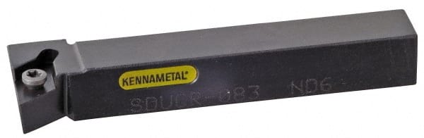 Kennametal - SDUC, Right Hand Cut, 3° Lead Angle, 1/2" Shank Height x 1/2" Shank Width, Neutral Rake Indexable Turning Toolholder - 3-1/2" OAL, DC..32.5. Insert Compatibility, Series Screw-On - Exact Tooling