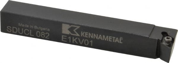Kennametal - SDUC, Left Hand Cut, 3° Lead Angle, 1/2" Shank Height x 1/2" Shank Width, Neutral Rake Indexable Turning Toolholder - 3-1/2" OAL, DC..21.5. Insert Compatibility, Series Screw-On - Exact Tooling