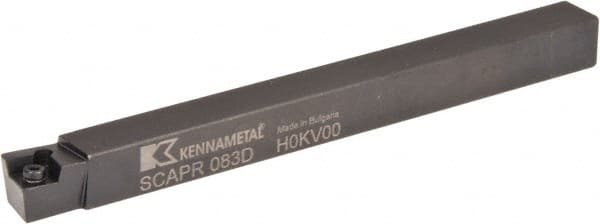 Kennametal - SCAP, Right Hand Cut, 0° Lead Angle, 1/2" Shank Height x 1/2" Shank Width, Positive Rake Indexable Turning Toolholder - 6" OAL, CP..32.5. Insert Compatibility, Series Screw-On - Exact Tooling