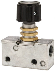 ARO/Ingersoll-Rand - 0.195 CV Rate & 7.5 CFM 3 Way Air Valve - Panel Button, Spring Return, 150 Max psi - Exact Tooling