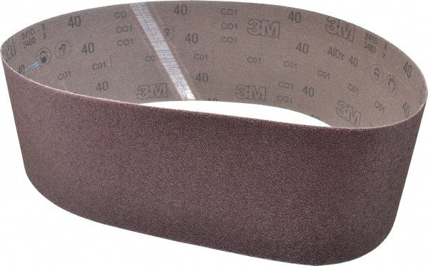 3M - 6" Wide x 48" OAL, 40 Grit, Aluminum Oxide Abrasive Belt - Aluminum Oxide, Coarse, Coated, X Weighted Cloth Backing, Series 341D - Exact Tooling