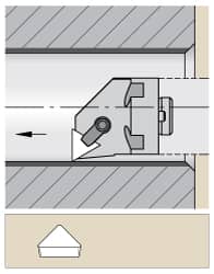Kennametal - Right Hand Cut, 37.34mm Min Bore Diam, Size H20 Modular Boring Cutting Unit Head - Through Coolant, Compatible with TP.. - Exact Tooling