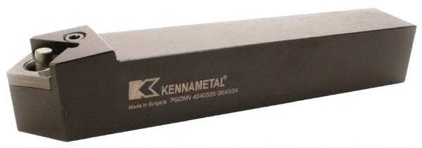 Kennametal - PSDN, Neutral Cut, 0° Lead Angle, 25mm Shank Height x 25mm Shank Width, Negative Rake Indexable Turning Toolholder - 150mm OAL, SN..1204.. Insert Compatibility, Series Kenlever - Exact Tooling