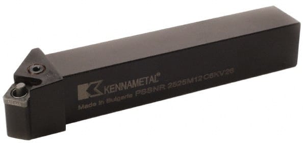 Kennametal - PSSN, Right Hand Cut, 45° Lead Angle, 25mm Shank Height x 25mm Shank Width, Negative Rake Indexable Turning Toolholder - 150mm OAL, SN..1204.. Insert Compatibility, Series Kenlever - Exact Tooling