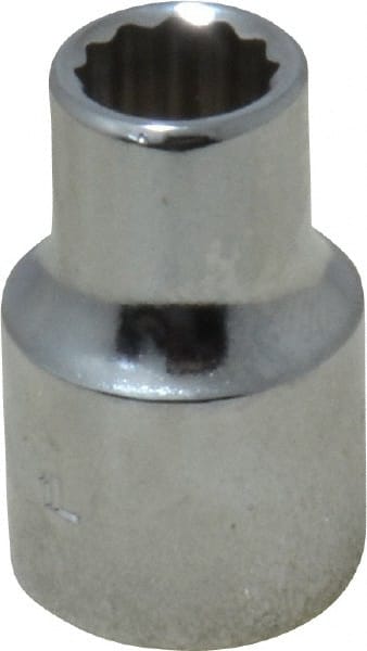 Proto - 3/8" Drive, Standard Hand Socket - 12 Points, 1-3/32" OAL, Chrome Finish - Exact Tooling