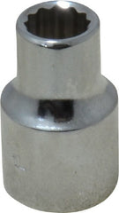 Proto - 3/8" Drive, Standard Hand Socket - 12 Points, 1-3/32" OAL, Chrome Finish - Exact Tooling