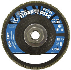 Weiler - 4-1/2" 40 Grit 5/8-11 Center Hole Type 27 Zirconia Alumina Flap Disc - Exact Tooling