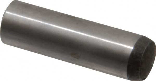 Value Collection - 10mm Diam x 35mm Pin Length Alloy Steel Standard Dowel Pin - C 58-62 Hardness, 37,100 Lb Breaking Strength, 1 Rounded End - Exact Tooling