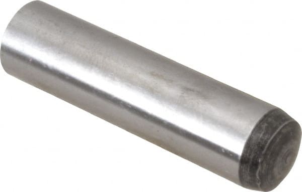 Value Collection - 10mm Diam x 40mm Pin Length Alloy Steel Standard Dowel Pin - C 58-62 Hardness, 37,100 Lb Breaking Strength, 1 Rounded End - Exact Tooling