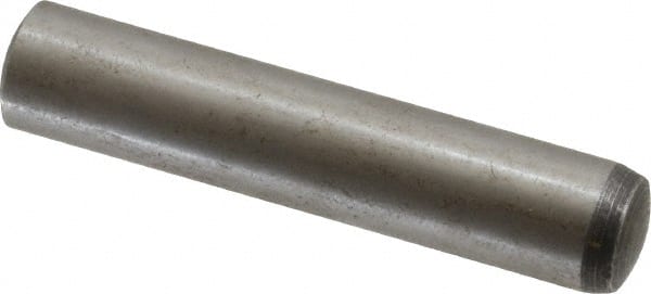 Value Collection - 10mm Diam x 50mm Pin Length Alloy Steel Standard Dowel Pin - C 58-62 Hardness, 37,100 Lb Breaking Strength, 1 Rounded End - Exact Tooling