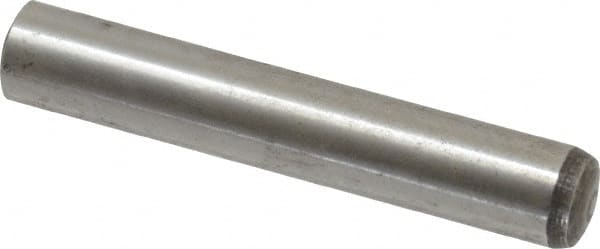 Value Collection - 10mm Diam x 60mm Pin Length Alloy Steel Standard Dowel Pin - C 58-62 Hardness, 37,100 Lb Breaking Strength, 1 Rounded End - Exact Tooling