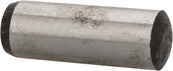 Value Collection - 12mm Diam x 35mm Pin Length Alloy Steel Standard Dowel Pin - C 58-62 Hardness, 53,400 Lb Breaking Strength, 1 Rounded End - Exact Tooling