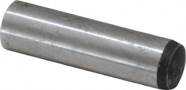 Value Collection - 12mm Diam x 45mm Pin Length Alloy Steel Standard Dowel Pin - C 58-62 Hardness, 53,400 Lb Breaking Strength, 1 Rounded End - Exact Tooling