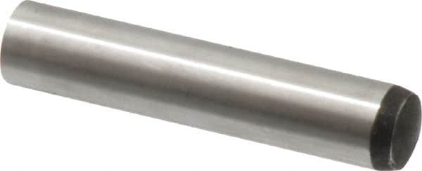 Value Collection - 12mm Diam x 60mm Pin Length Alloy Steel Standard Dowel Pin - C 58-62 Hardness, 53,400 Lb Breaking Strength, 1 Rounded End - Exact Tooling