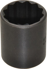 Proto - 1", 1/2" Drive, Standard Hand Socket - 12 Points, 1-9/16" OAL, Alloy Steel, Black Finish - Exact Tooling