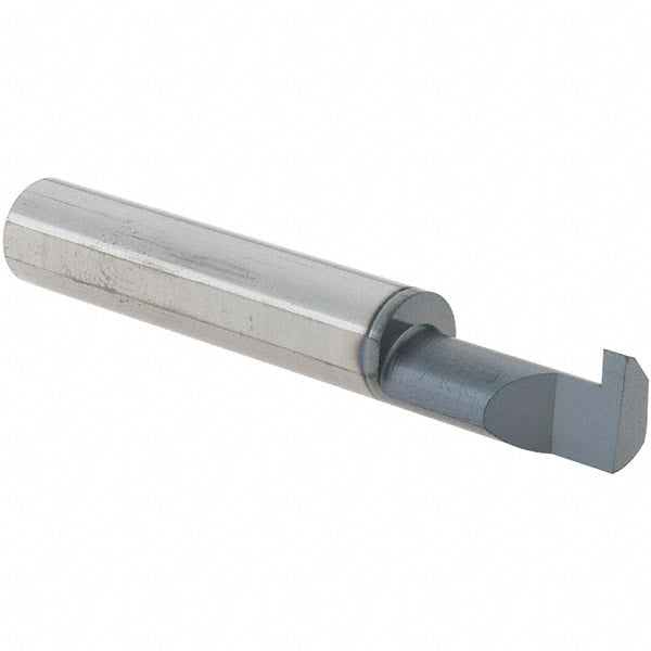 Scientific Cutting Tools - 0.088" Groove Width, 3/8" Min Hole Diam, 3/4" Max Hole Depth, Retaining Ring Grooving Tool - 0.11" Projection, 1-3/4" Shank Length, 2-1/2" OAL, Solid Carbide, AlTiN+ Finish - Exact Tooling